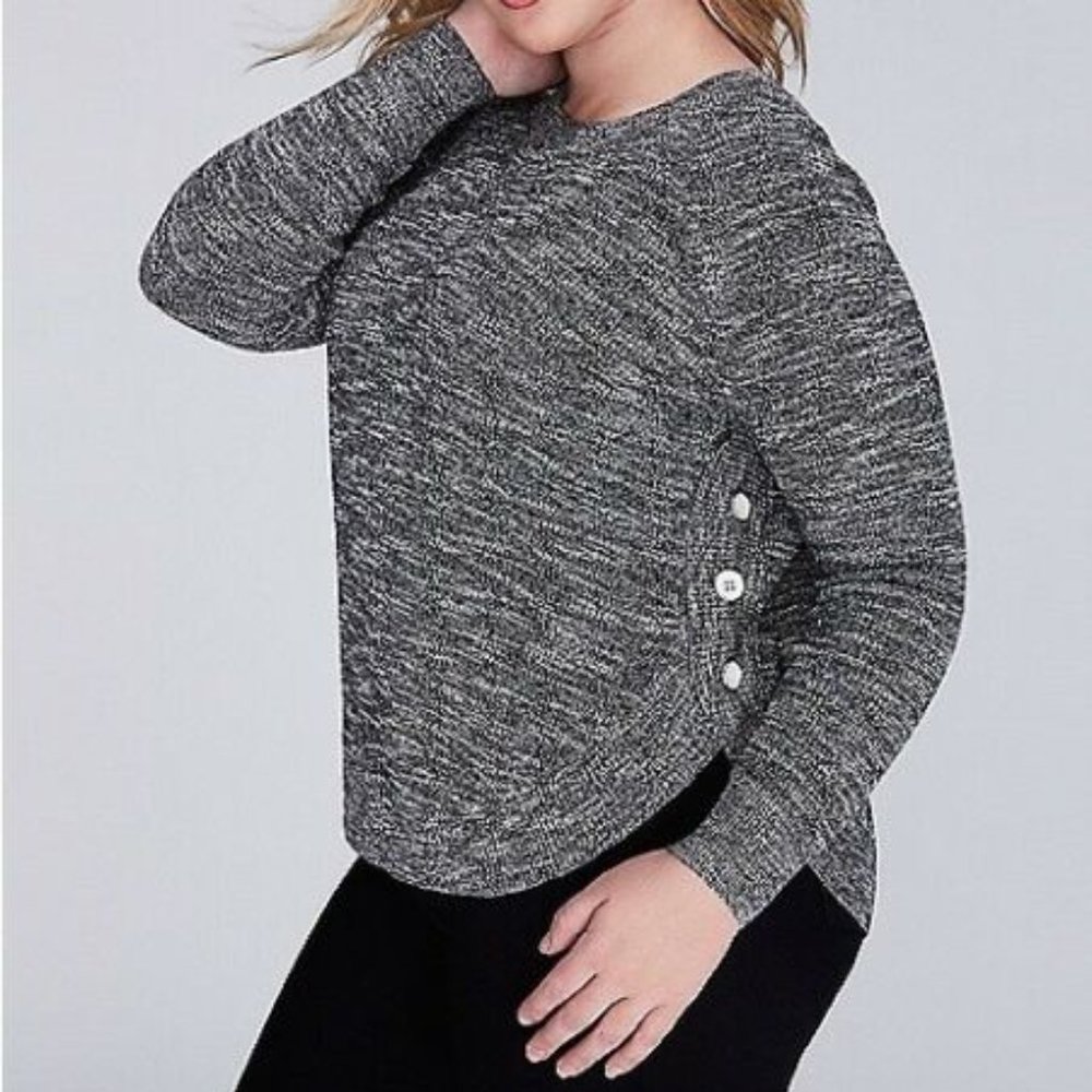 NWT Lane Bryant MARLEY SWEATER w/BUTTON HEM 14 16